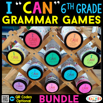 Preview of 6th Grade Grammar Games BUNDLE - Grammar Practice & Test Prep Review