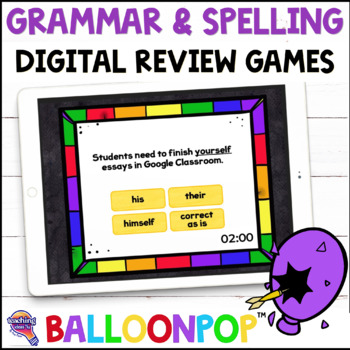 Preview of 6th Grade GRAMMAR & SPELLING BalloonPop™ Digital Review Games Set 1
