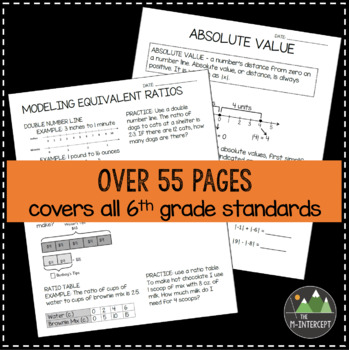 6th Grade Guided Math Notes  Alligned to Common Core Standards  TpT