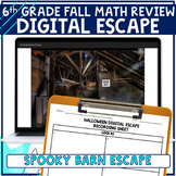 6th Grade Halloween Digital Escape Ratio, Rate, Decimal, P