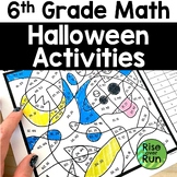 6th Grade Halloween Math Activities with Equations, Fracti