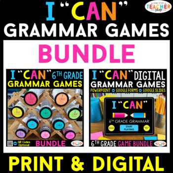 Preview of 6th Grade I CAN Grammar Games & Centers | DIGITAL & PRINT Bundle