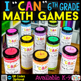 6th Grade I CAN Math Games BUNDLE | Test Prep Review