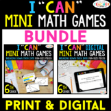 6th Grade I CAN Mini Math Games BUNDLE | DIGITAL & PRINTAB