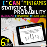 6th Grade I CAN Mini Math Games DIGITAL | Statistics & Pro