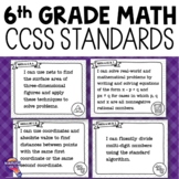 6th Grade MATH CCSS I Can Posters | Common Core Standards