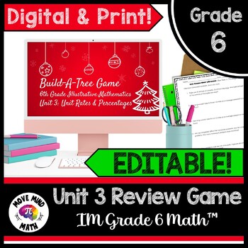 Preview of IM Grade 6 Math™ Unit 3 Review Game | Unit Rates & Percentages Build A Buddy
