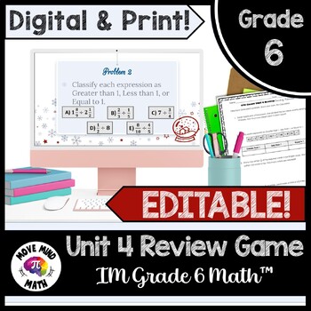 Preview of IM Grade 6 Math™ Unit 4 Review Game | Dividing Fractions Build A Buddy