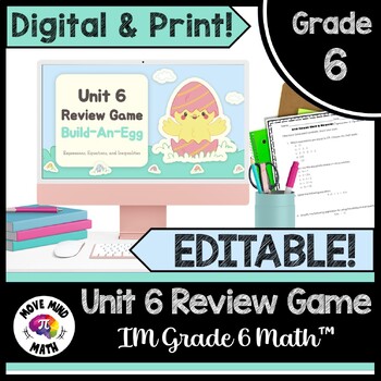 Preview of IM Grade 6 Math™ Unit 6 Review Game | Expressions & Equations Build A Buddy