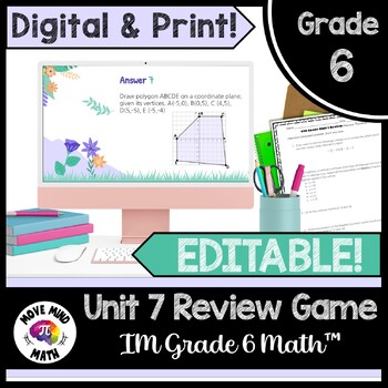 Preview of IM Grade 6 Math™ Unit 7 Review Game | Rational Numbers Build A Buddy