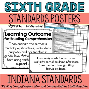 Preview of 6th Grade Indiana English/Language Arts Standards