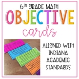 6th Grade Indiana Math Standards Objective Cards / "I Can"