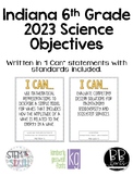 6th Grade Indiana Science Objectives - 2023 UPDATED!