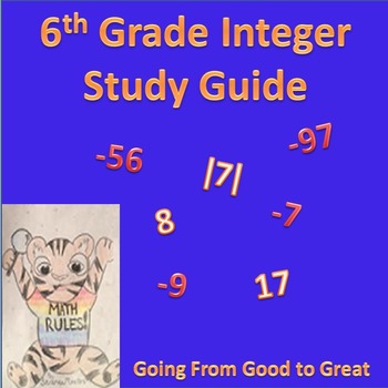Preview of 6th Grade Integer Study Guide