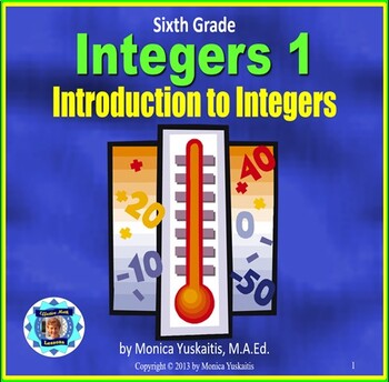 Preview of 6th Grade Integers 1 - Introduction to Integers Powerpoint Lesson