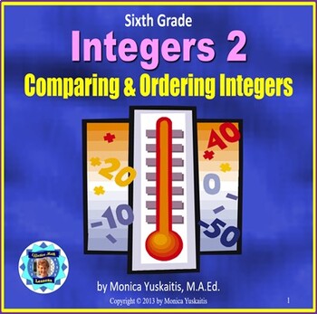 Preview of 6th Grade Integers 2 Comparing and Ordering Integers Powerpoint Lesson
