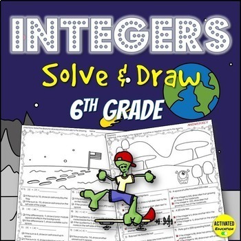Preview of 6th Grade Integers and Absolute Value Solve & Draw 
