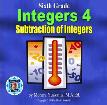 Preview of 6th Grade Integers 4 - Subtracting Integers Powerpoint Lesson