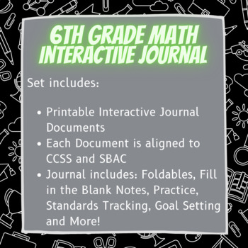 Preview of 6th Grade Interactive Math Journal (Full Year)