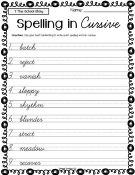 6th Grade Journeys | Spelling | Cursive | LESSONS 1-30 by Twinning Teachers
