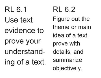 Preview of 6th Grade Kid Language DOK Progression Standards