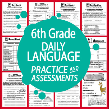 Preview of 6th Grade LANGUAGE Test Prep – Daily Grammar Review + ELA Morning Work Practice