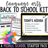 6th Grade Language Arts Back to School Activities Toolkit