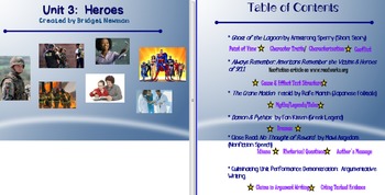 Preview of 6th Grade Literature Unit 3: Heroes