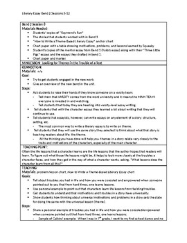 Preview of 6th Grade Lucy Calkins Literary Essay Writing Unit Bend 2 'Cheat Sheets'