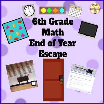 Preview of 6th Grade Math End of Year Review Escape Room (Digital)