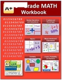 "A+ Math" 6th Grade Math Workbook (Worksheets, Exams and Answer Keys)