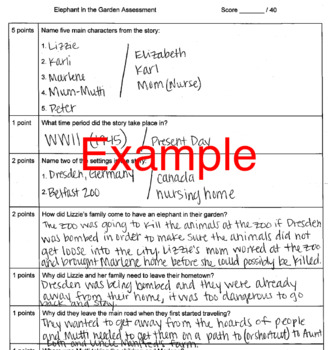 6th Grade Making Meaning: Elephant in the Garden Assessment by Success ...