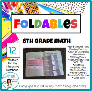 Preview of 6th Grade Math - 12 Foldables for the Interactive Notebook