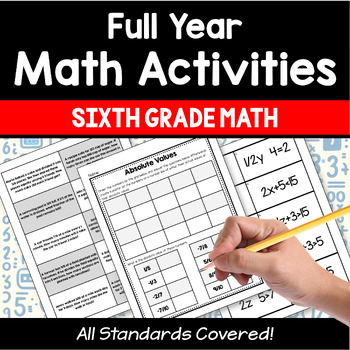 Preview of 6th Grade Math Activity Bundle with Guided Notes ALL STANDARDS INCLUDED 30% off