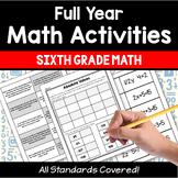 6th Grade Math Activity Bundle with Guided Notes ALL STAND