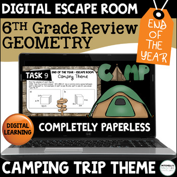 Preview of 6th Grade Math Activity Digital Escape Room - GEOMETRY