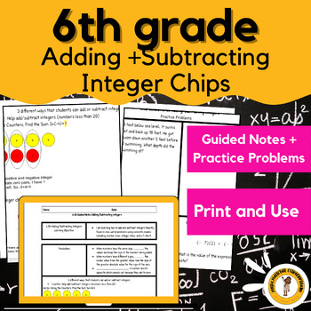 Preview of 6th Grade Math Adding/Subtracting Integers Guided Notes(W/ Practice Problems)