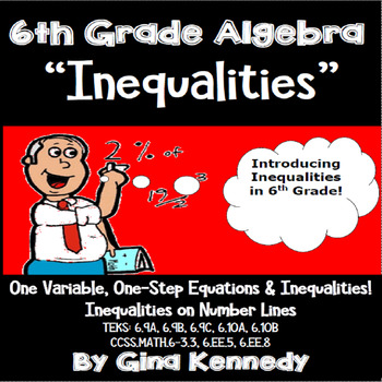 Preview of 6th Grade Algebra Inequalities Unit