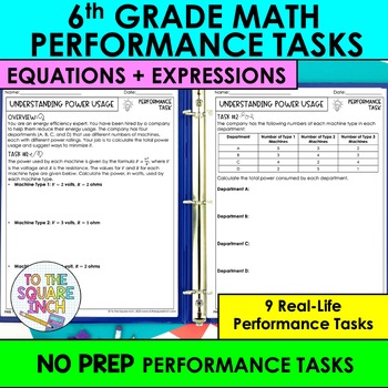 Preview of 6th Grade Math Algebra Performance Tasks