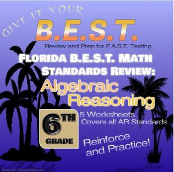 Preview of 6th Grade Math: Algebraic Reasoning Practice by Domain 5 Worksheets