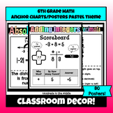 6th Grade Math Anchor Charts PASTEL BUNDLE | Math Posters 