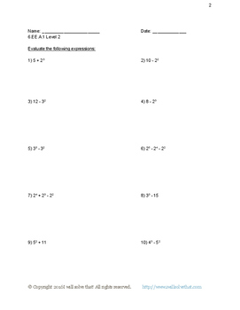 6th Grade Math: Apply and Extend to Algebraic Expressions 30 Worksheets!