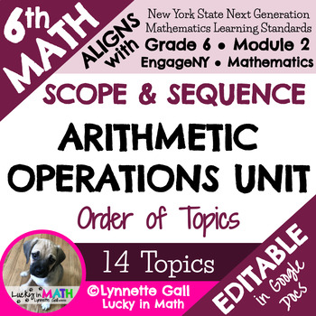 Preview of 6th Grade Math Arithmetic Operations Unit Plan Scope & Sequence EngageNY FREEBIE
