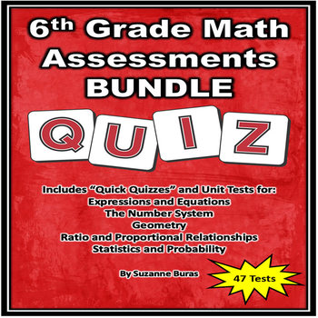 Preview of 6th Grade Math Assessments BUNDLE