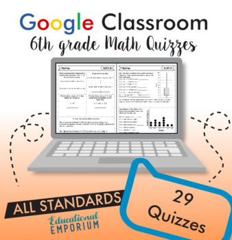 Preview of 6th Grade Math Assessments ⭐ Digital Math Quizzes for Google Classroom™