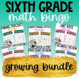 6th Grade Math BINGO - Growing Bundle - NO PREP - Digital 