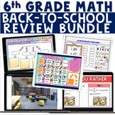 6th Grade Math Review First Week Back-to-School Activity Bundle