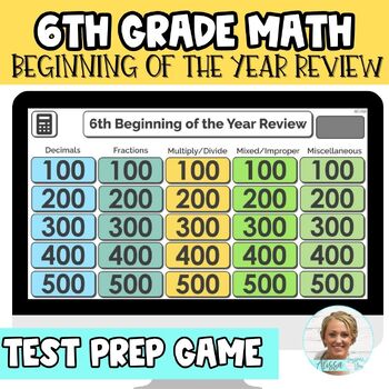 Preview of 6th Grade Math Beginning of the Year Review Game Show