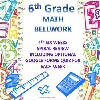 Preview of 6th Grade Math Bellwork 4th Six Weeks