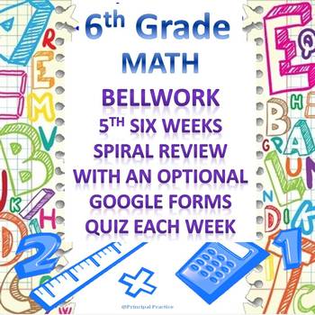 Preview of 6th Grade Math Bellwork 5th Six Weeks